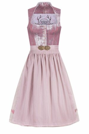 Midi Dirndl 70 cm rosa Samt mit Petticoat Toska 010103