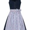 Mini Dirndl 60 cm dunkelblau geblümt weiß 015617