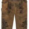 Lederhose kurz mit Gürtel braun Wörthsee 010762