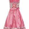 Mini Dirndl 60cm creme geblümt koralle Tangie 001851