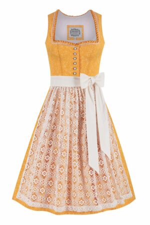 Midi Dirndl 65 cm gelb creme Flora 016315