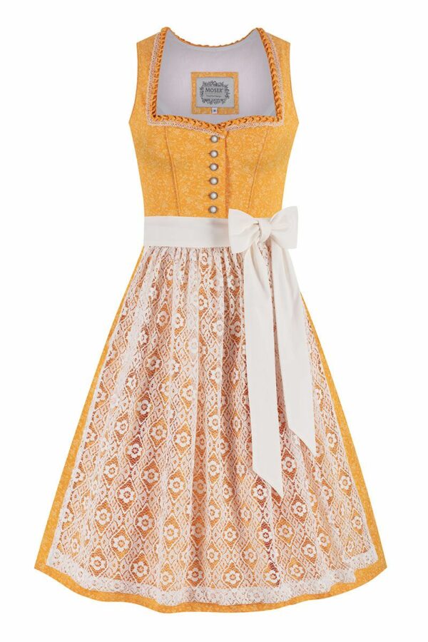 Midi Dirndl 65 cm gelb creme Flora 016315