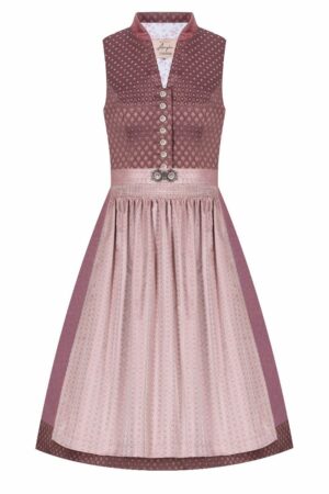 Midi Dirndl 65cm rosenholz altrosa gemustert Doro 007278