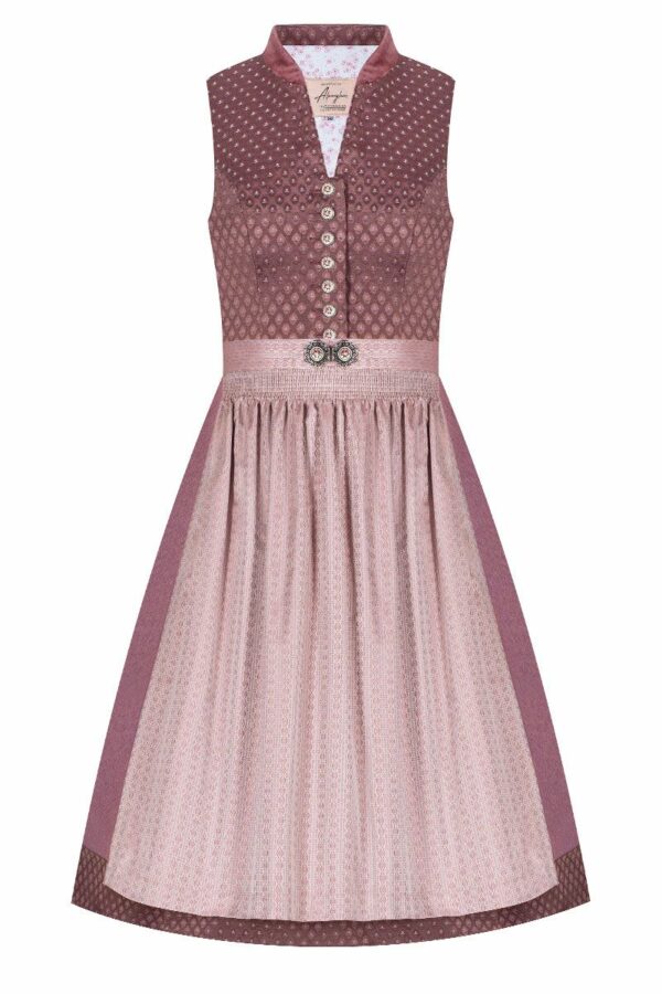 Midi Dirndl 65cm rosenholz altrosa gemustert Doro 007278