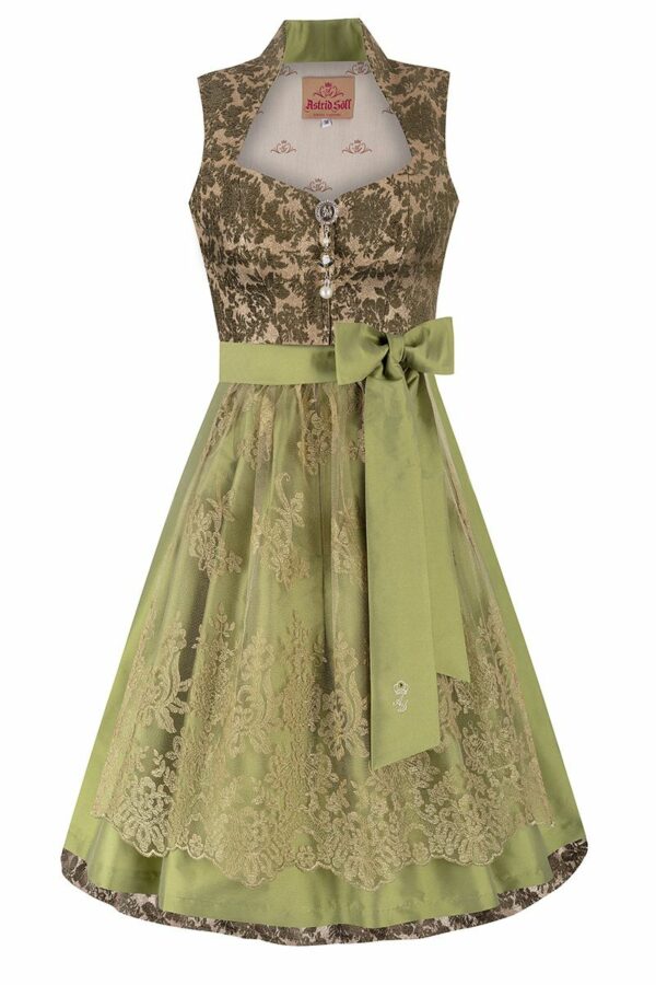 Midi Dirndl 70 cm gold grün Esther 016390