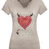 Trachtenshirt kurzarm grau rot Engerl 007874