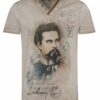 Trachtenshirt taupe mit König Ludwig Aufdruck 004316