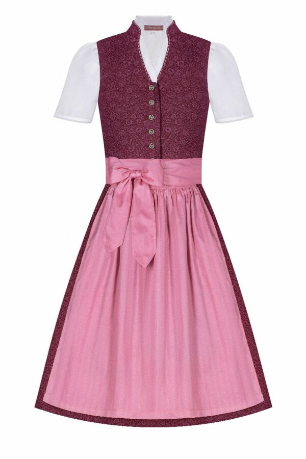 Kinder Dirndl beere altrosa gemustert Florentine 008204