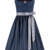 Midi Dirndl 65 cm dunkelblau weiß Alea 014664