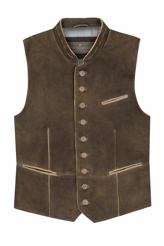 Trachtenweste Herren Lederoptik | Ärmellos Für Oktoberfest & Hochzeiten