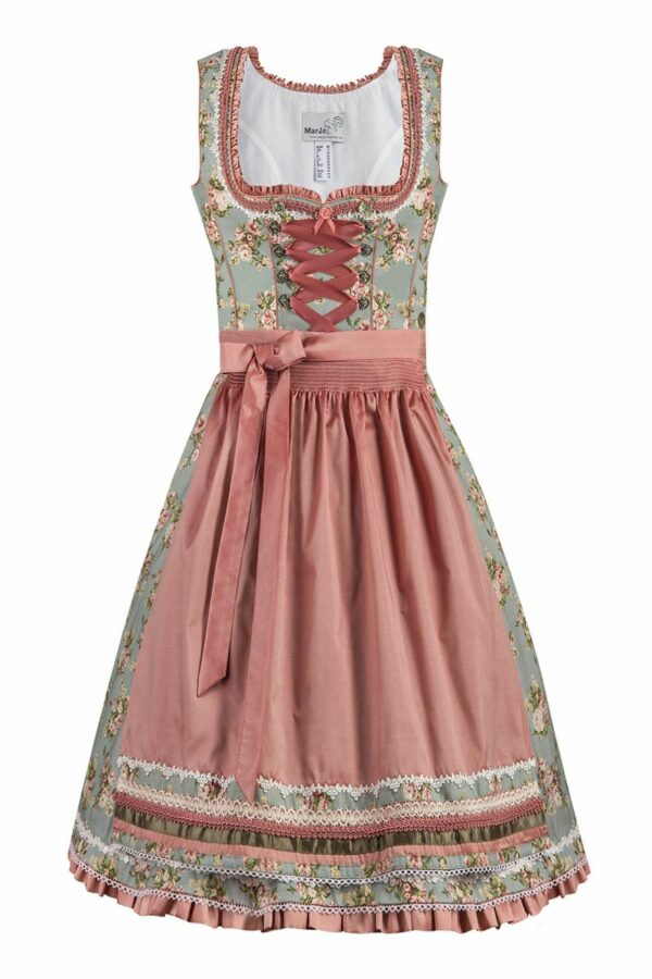 Mini Dirndl 55cm türkis-apricot Taurina 001857