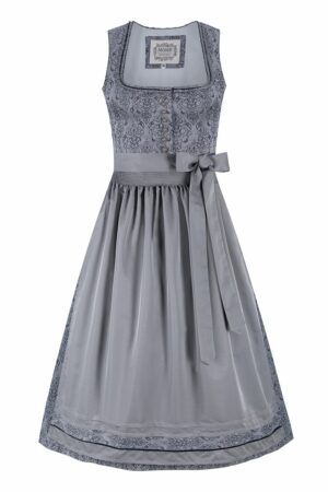 Dirndl lang 85 cm blau grau Regina 012511