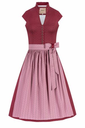 Midi Dirndl 65 cm rot altrosa Stretch Paula 010384