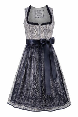 Midi Dirndl 70 cm grau metallic blau Joline 015942