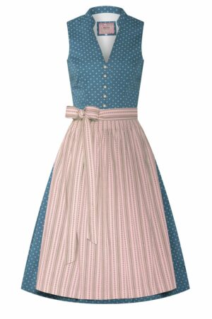 Mini Dirndl 60 cm blau altrosa Valentina 009060