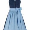 Mini Dirndl 60 cm dunkelblau hellblau Valentina 014423