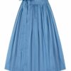 Dirndlschürze midi 70cm blau gemustert Nora 002862