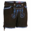 Damen Lederhose kurz dunkelbraun-blau Susan