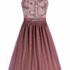 Midi Dirndl 65 cm altrosa rosenholz Stretch Viktoria 010099 - limitiert