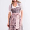Midi Dirndl 65 cm grau altrosa Charlen 014991
