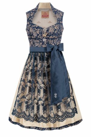 Midi Dirndl 70 cm dunkelblau gold Elisa 016391