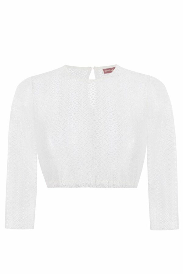 Dirndlbluse Spitze creme Stretch Estelle 015418