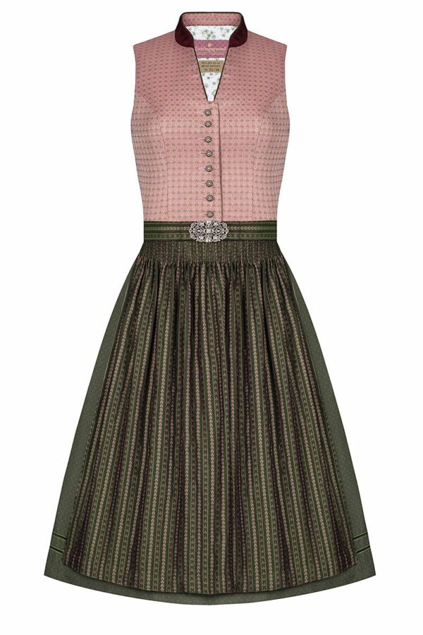 Midi Dirndl 65cm altrosa oliv Amalia 006236 - limitiert