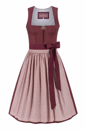 Midi Dirndl 65 cm dunkelrot altrosa Magdalena 014820