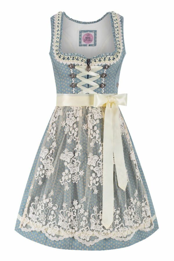 Mini Dirndl 60 cm hellblau creme Daria 014455