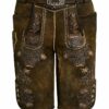 Lederhose kurz mit Gürtel braun antik Benedikt 007692
