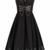 Midi Dirndl 65 cm Gastro schwarz Britta 010942