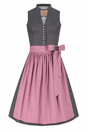 Midi Dirndl 65 cm grau altrosa Anna 010428