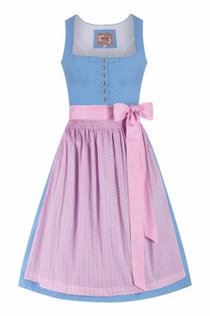 Midi Dirndl 65 cm hellblau rosa Lisa 014673