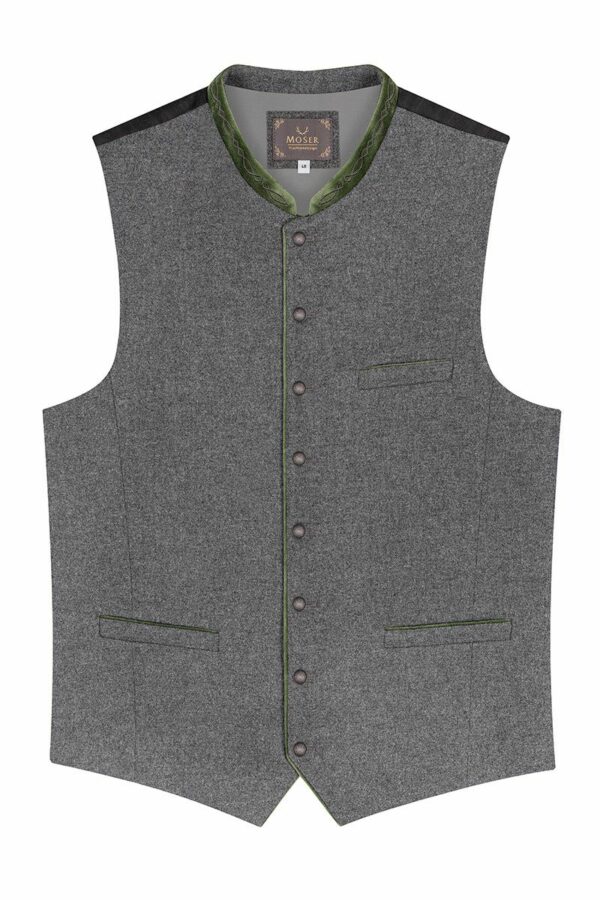 Trachtenweste grau grün Loden Elias 013738
