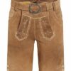 Kinder Lederhose kurz hellbraun antik Zedric 012310