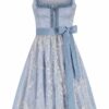 Midi Dirndl 65 cm hellblau silber Elena 014818