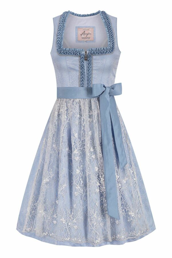 Midi Dirndl 65 cm hellblau silber Elena 014818