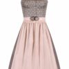 Midi Dirndl 65 cm taupe hellrosa Lorena 010931