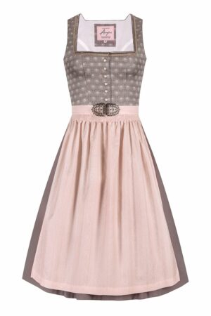 Midi Dirndl 65 cm taupe hellrosa Lorena 010931