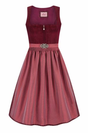 Midi Dirndl 70 cm dunkelrot Samt Pascal 015078