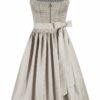 Midi Dirndl 70 cm grau taupe Rebecca 015870