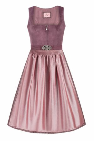 Midi Dirndl 70 cm mauve altrosa Samt Pascal 015079