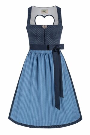 Midi Dirndl 65 cm dunkelblau gemustert blau Resi 014655