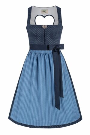 Midi Dirndl 65 cm dunkelblau gemustert blau Resi 014655