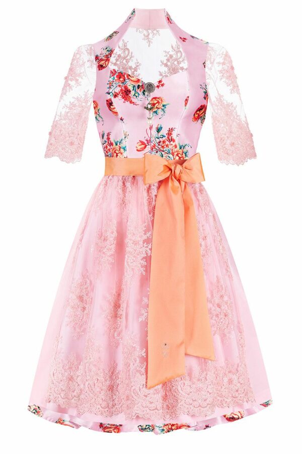 Midi Dirndl 65 cm rosa apricot Elfenparadies 012135