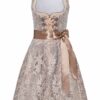 Mini Dirndl 60cm taupe beige geblümt Jana 005446