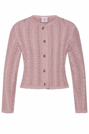 Mädchen Trachten Strickjacke altrosa Modell: Lilly 009521