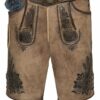 Lederhose kurz mit Gürtel eiche gespeckt Braumeister 007826