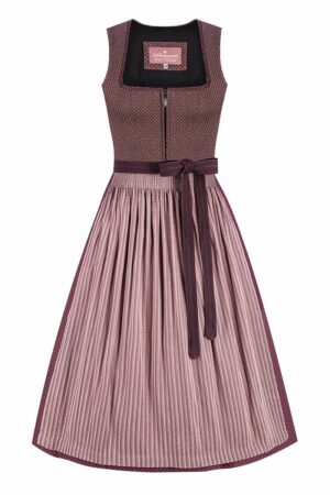 Dirndl lang 80 cm aubergine Stretch Martha 015474