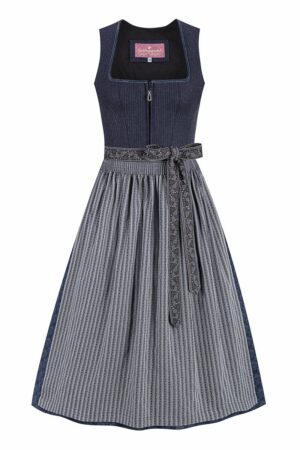 Dirndl lang 80 cm blau blaugrau Julia 015475